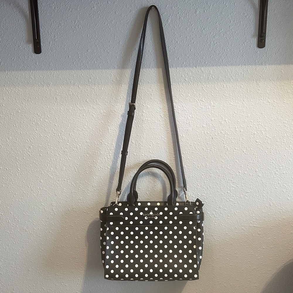 Kate Spade Black and White Polka Dot Satchel - Picture 2 of 11